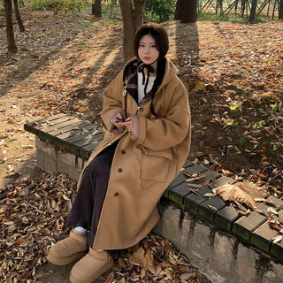 Corduroy maxi-length ruffled elastic waist long skirt