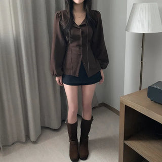 Ribbon puff blouse