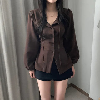 Ribbon puff blouse