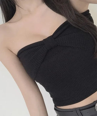 Ribbon knit tube top