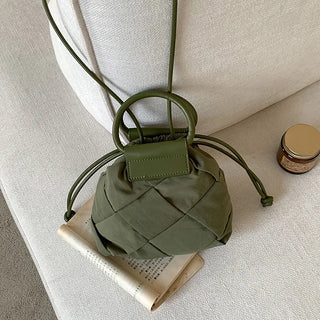Quilted Nylon Mini Bucket Bag (4 colors)