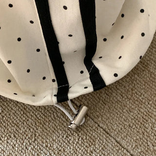 Wide polka dot elastic waist pants