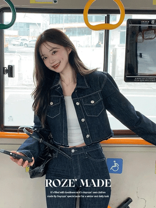 Cropped denim jacket
