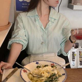 Loose-fit striped shirt (2c)
