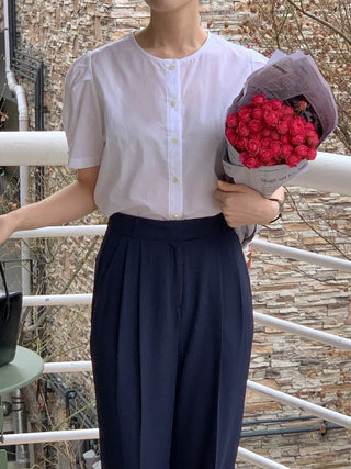 Lovely short-sleeved puff blouse (3c)