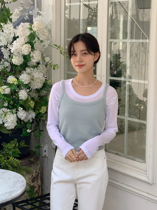 Bouclé knit bustier vest (4c)