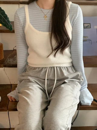 Bouclé knit bustier vest (4c)