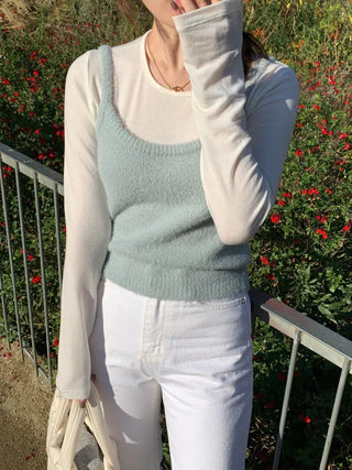 Bouclé knit bustier vest (4c)