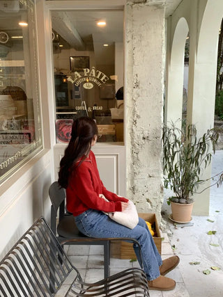 Sailor Wool Sailor Collar Half-Zip Knit