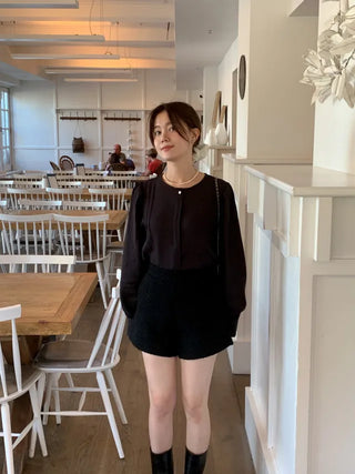 Mare Oversized Pintuck Shirring Puff Blouse