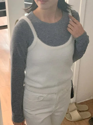 Bouclé knit bustier vest (4c)