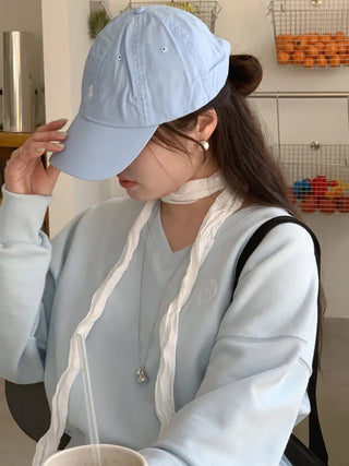 Cropped V-neck loose-fit sweatshirt (4c)