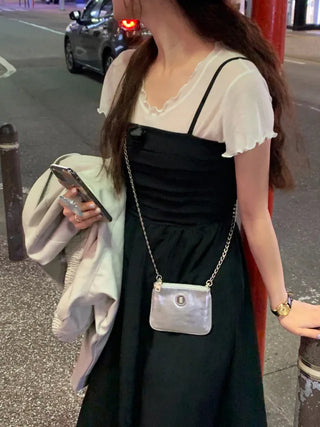 Layered sheer short-sleeved T-shirt (3c)