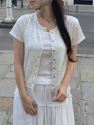 Flower Summer Short-Sleeve Cardigan