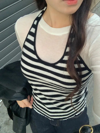 Halter neck bustier knit