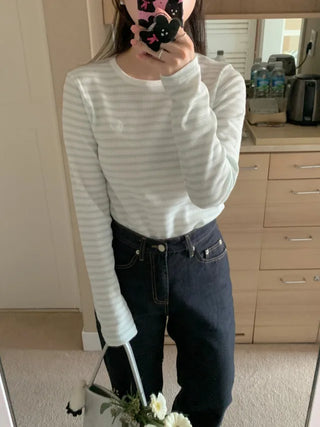 Striped long-sleeved T-shirt (3c)