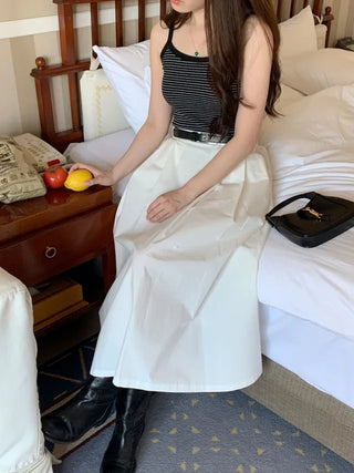 Waffle stripe sleeveless top (3c)