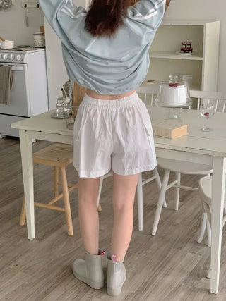 Heart Short Elastic Cargo Nylon Pants (5cm)