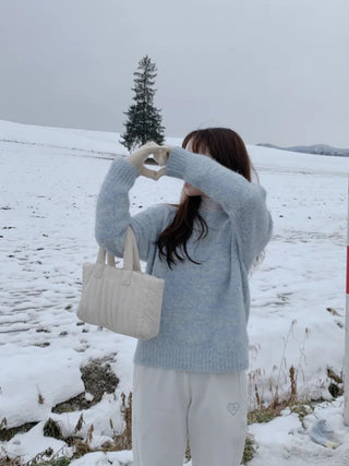 Melange Round Loose Fit Knit