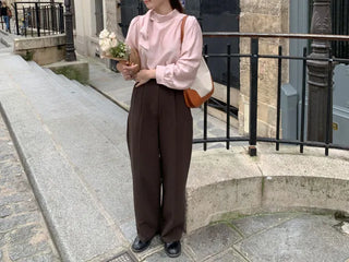 Ribbon scarf tie blouse