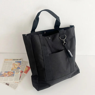 Canvas fabric pocket large cross eco bag