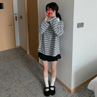 Striped Border Loose Fit Polo Shirt