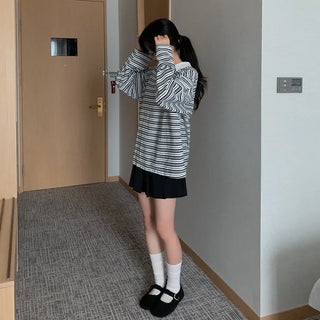 Striped Border Loose Fit Polo Shirt