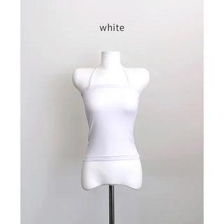 Y2K Summer Ribbon Halter Neck Cropped Layered Sleeveless