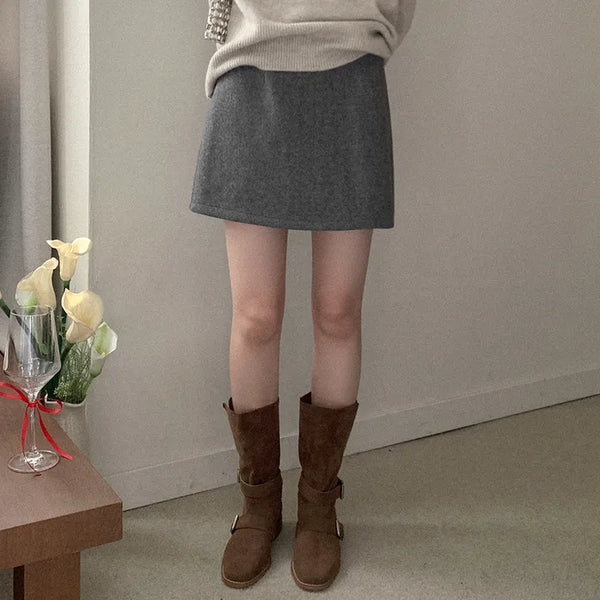 Wool mini skirt
