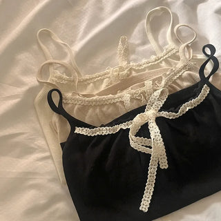 Lace ribbon camisole