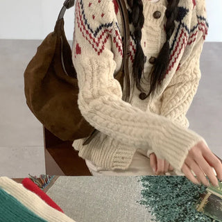 Ethnic knit cardigan
