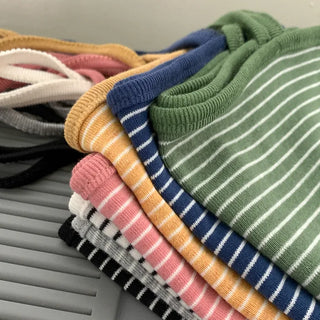 Cotton striped sleeveless top