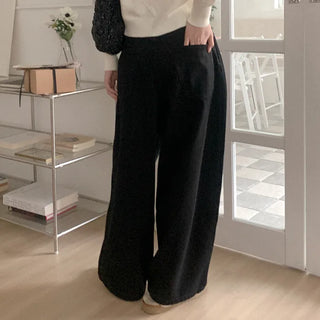 Wide balloon black denim pants