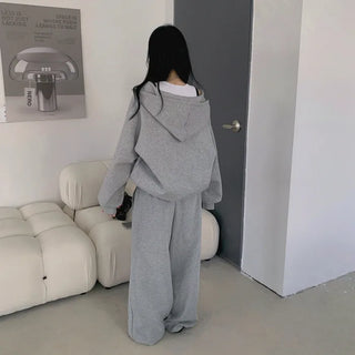 Oversized hooded zip-up hoodie