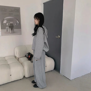 Oversized hooded zip-up hoodie