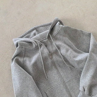 Oversized hooded zip-up hoodie