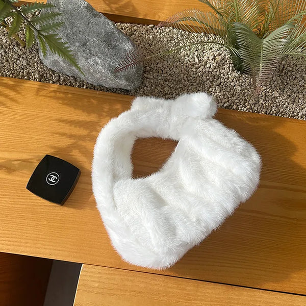 Suwanee Ribbon Fur Shirring Mini Tote Bag