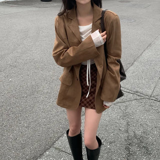 Layered long jacket