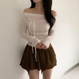 Frilled corset mini skirt