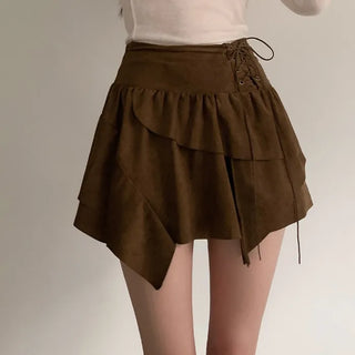 Frilled corset mini skirt