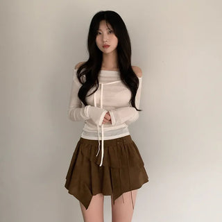 Frilled corset mini skirt