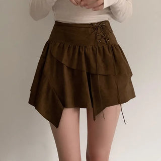 Frilled corset mini skirt