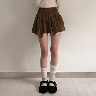 Frilled corset mini skirt