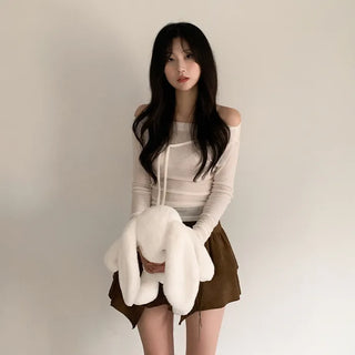 Frilled corset mini skirt