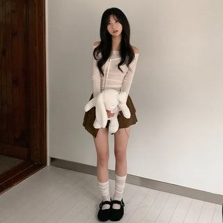 Frilled corset mini skirt