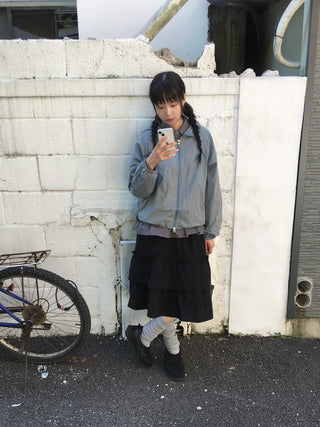 Corduroy frill skirt