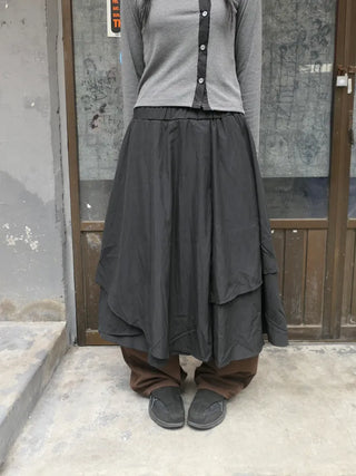 Corduroy frill skirt