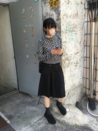 Belted pleated skirt