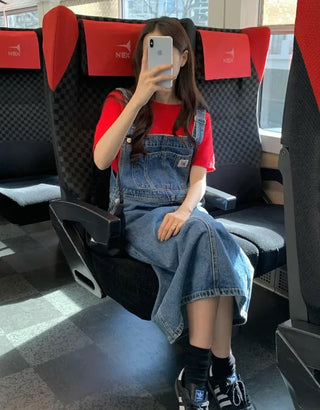 Overall denim dress