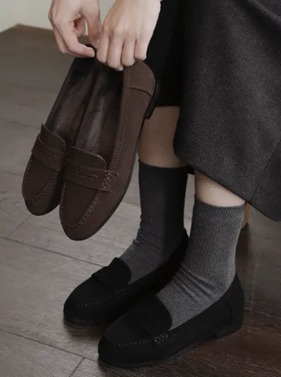 Suede Fur Loafers